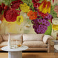 Vibrant Botanical Floral Burst Mural Wallpaper