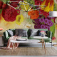 Vibrant Botanical Floral Burst Mural Wallpaper