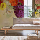 Vibrant Botanical Floral Burst Mural Wallpaper