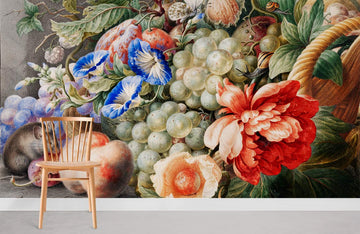 Vintage Botanical Bird Illustration Wall Mural