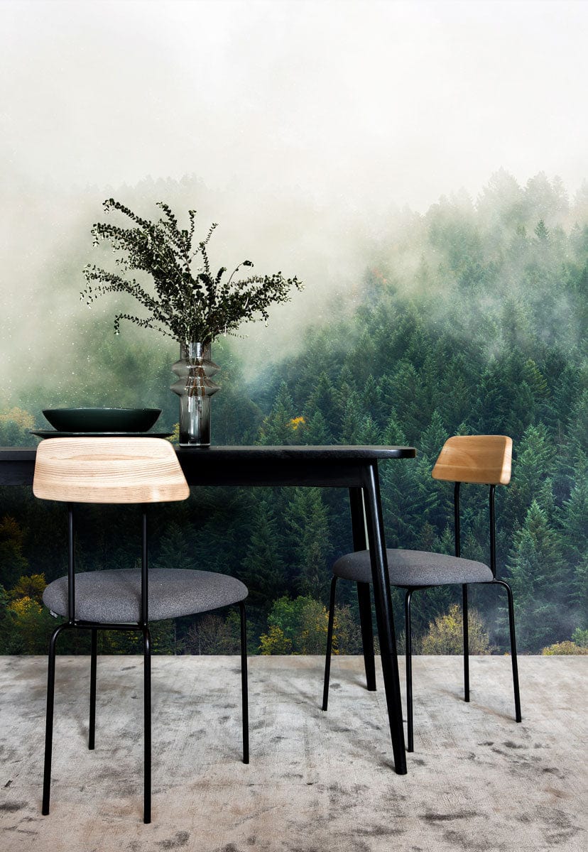 Misty Forest Scenery Wallpaper Mural