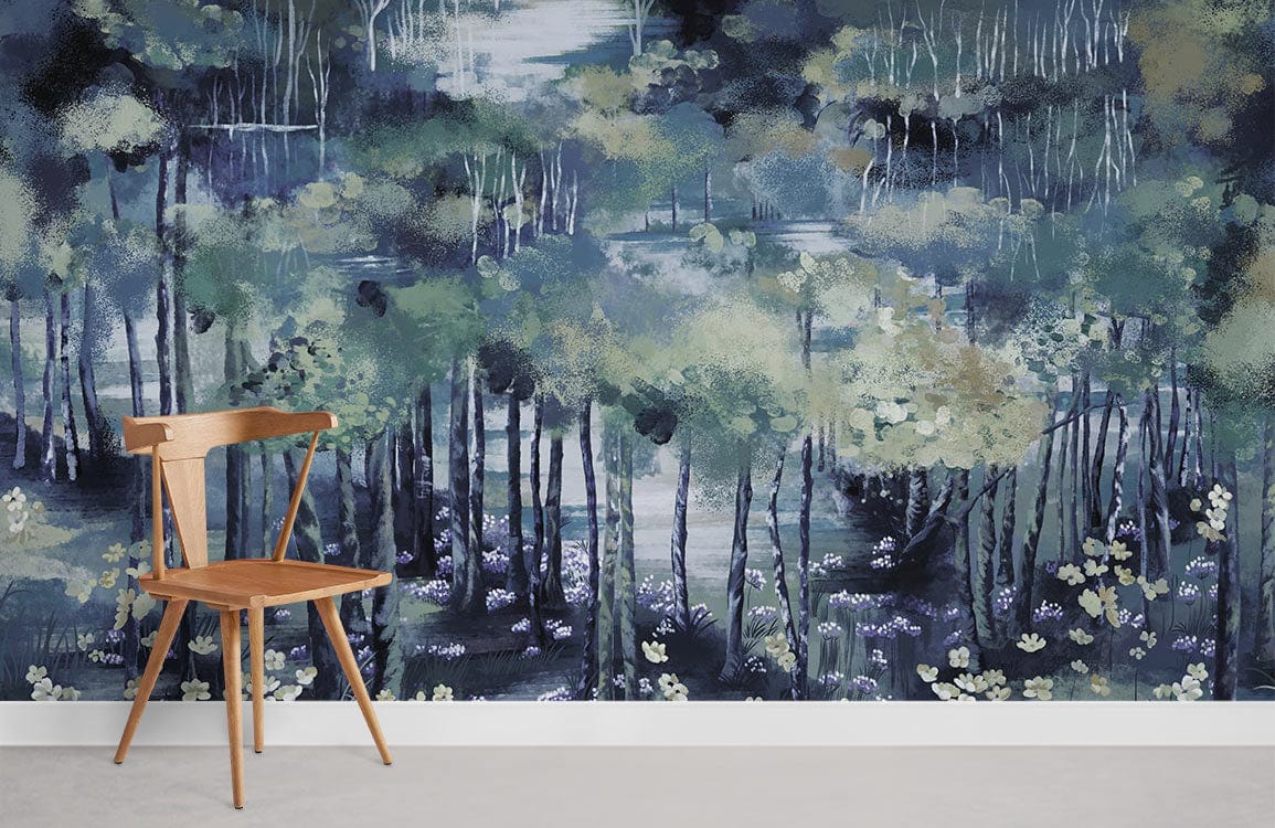 Mystic Forest Watercolor Wall Mural