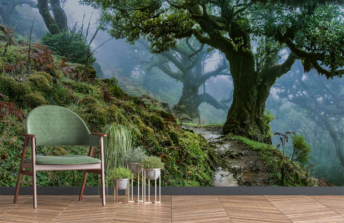 Mystical Forest Green Mural Wallpaper