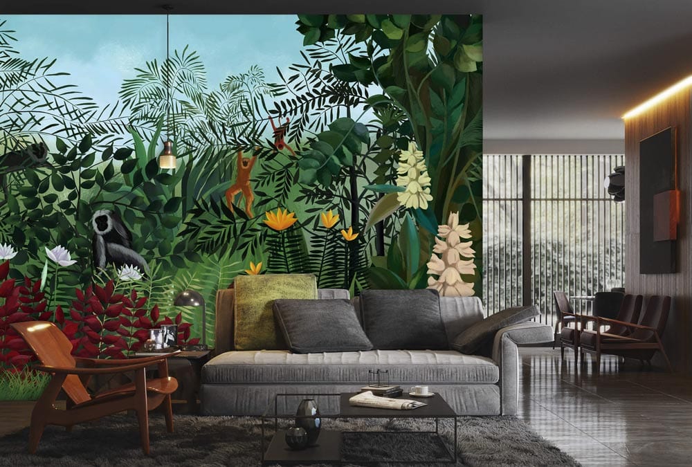 Tropical Rainforest Wildlife Botanical Wallpaper Mural