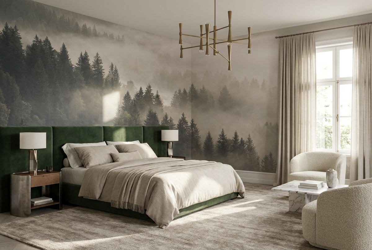Sunlit Forest Hills Ash Wallpaper Mural - image 3