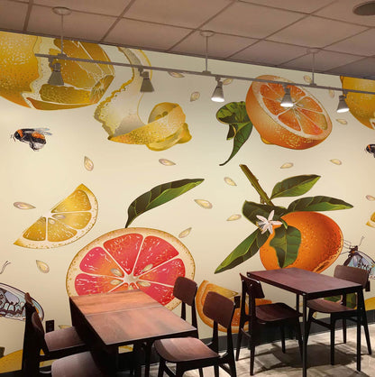 wallpaper of fruits, leaves, and seeds