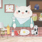 Whimsical Cat Kitchen Mural Wallpaper