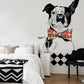 Charming Dog Bowtie Geometric Mural Wallpaper