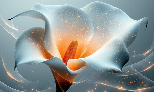 Glowing Calla Lily Mural Wallpaper
