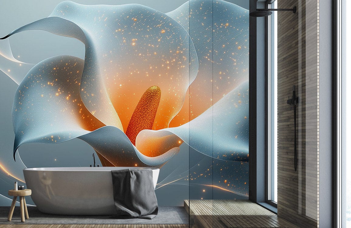 Glowing Calla Lily Mural Wallpaper