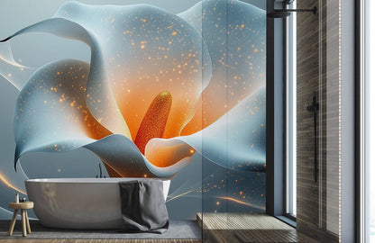 Glowing Calla Lily Mural Wallpaper
