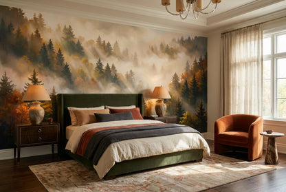 Sunlit Autumn Forest Gold Wallpaper Mural - image 3