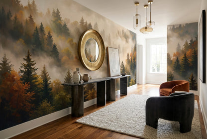 Sunlit Autumn Forest Gold Wallpaper Mural - image 2