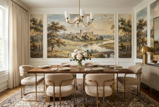 Ochre Manor Vintage Jungle Wallpaper Mural room scene
