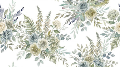 Sage Botanical Corner Garden Wallpaper Mural - 6
