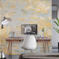 Abstract Gold Splash Blue Mural Wallpaper