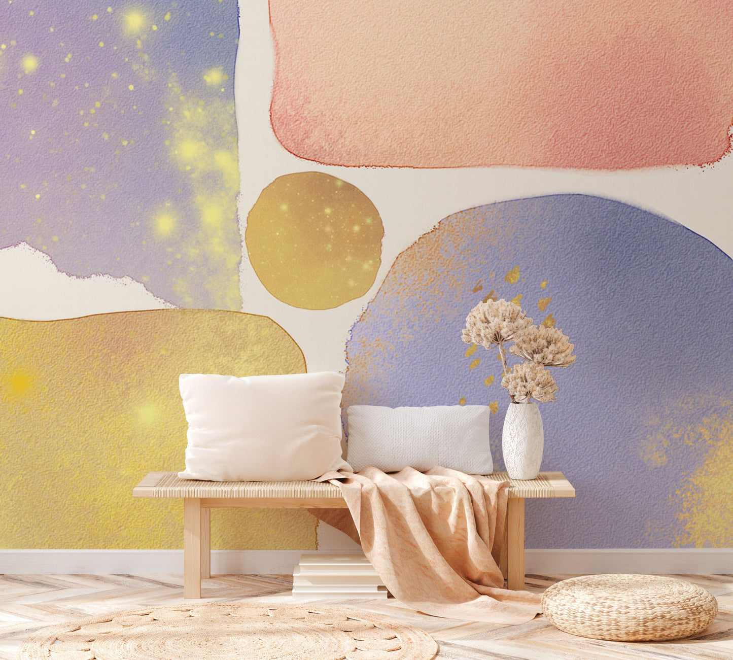 Pastel Watercolor Abstract Wall Mural