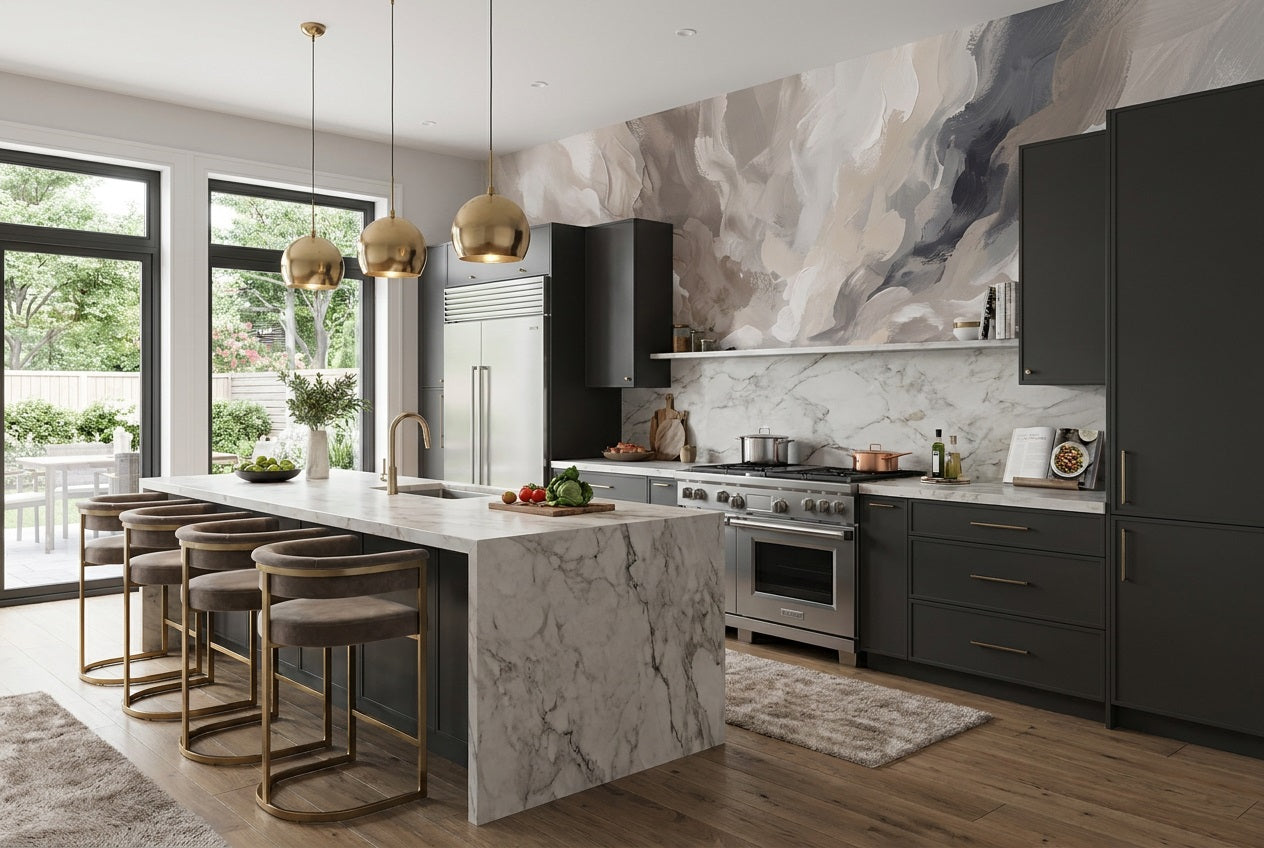 Gray Abstract Wallpaper Mural view 5