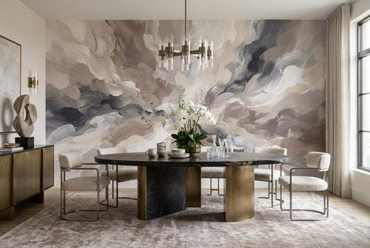 Gray Abstract Wallpaper Mural room scene