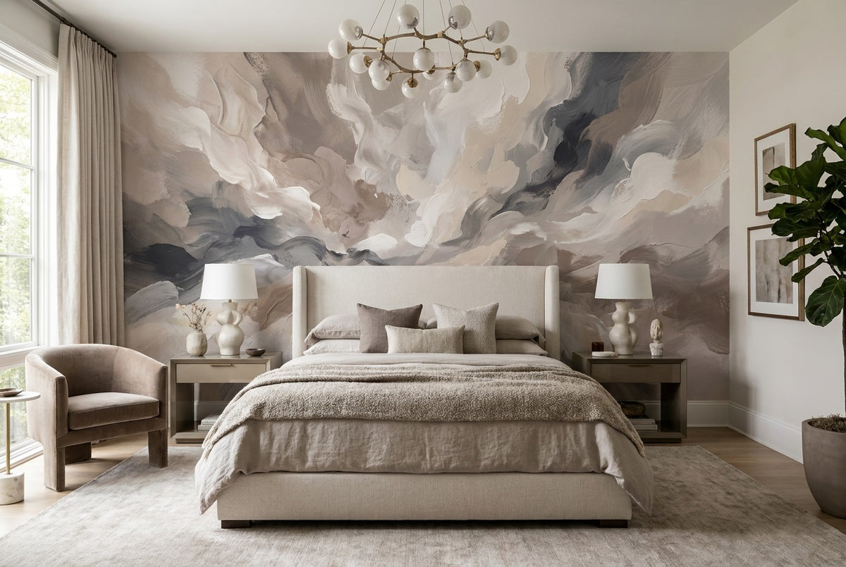 Gray Abstract Wallpaper Mural view 4