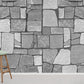 Modern Grey Stone Texture Mural Wallpaper