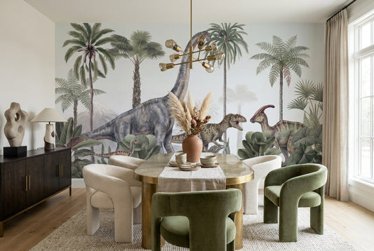 Gray Dinosaur Wallpaper Mural room scene