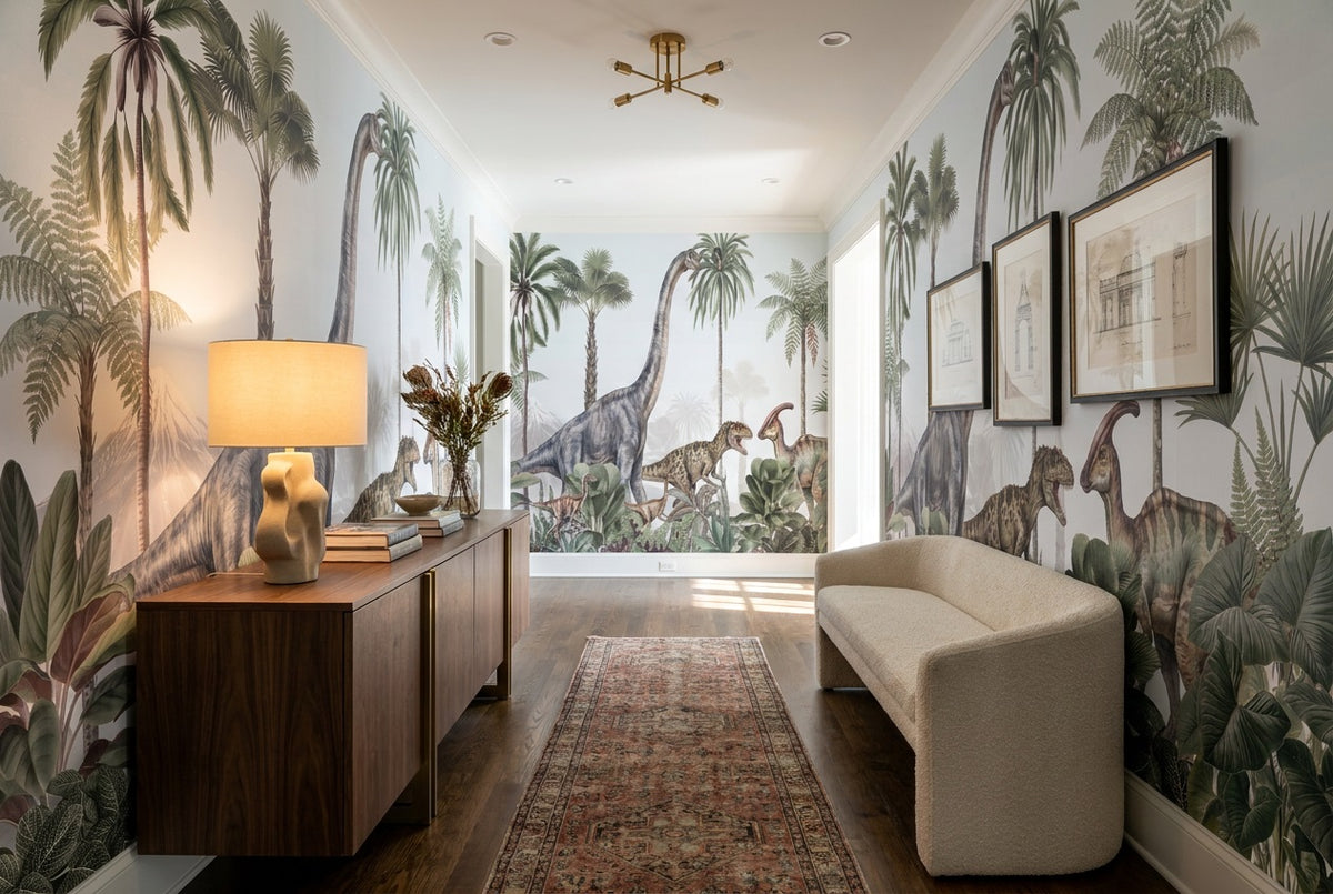 Gray Dinosaur Wallpaper Mural view 5
