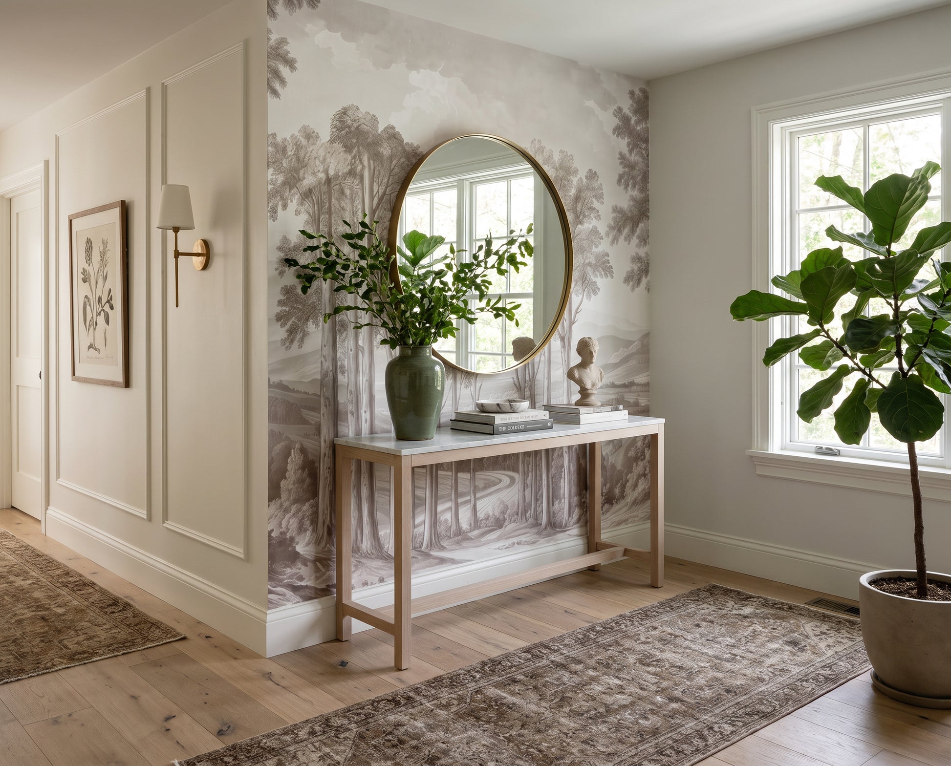 Gray Sketch Forest Wallpaper Mural