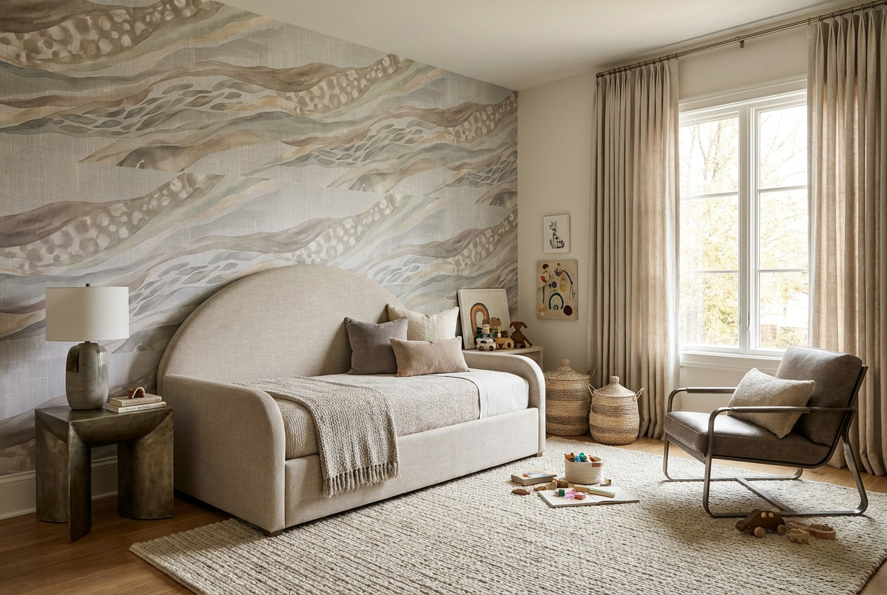 Gray Stripes Wallpaper Mural view 4