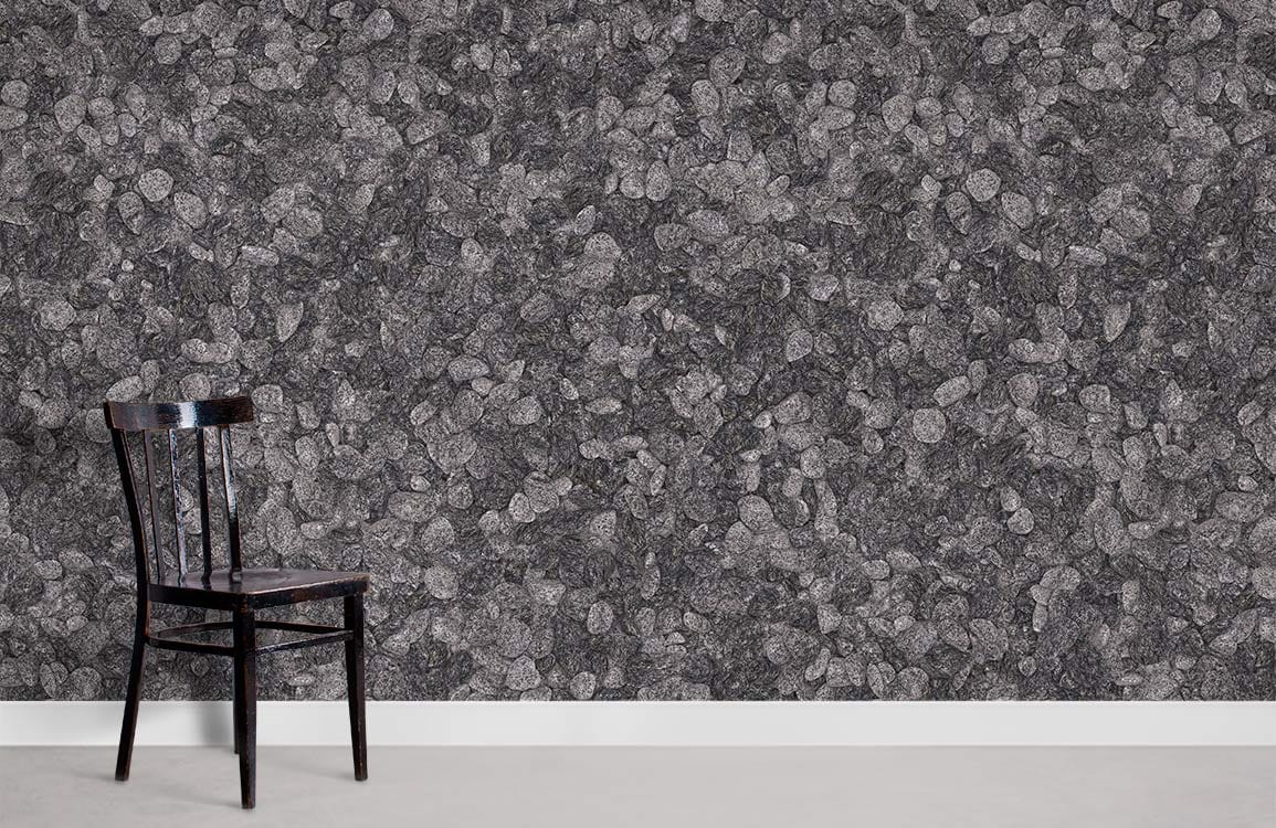 Modern Grey Pebble Textured Mural Wallpaper