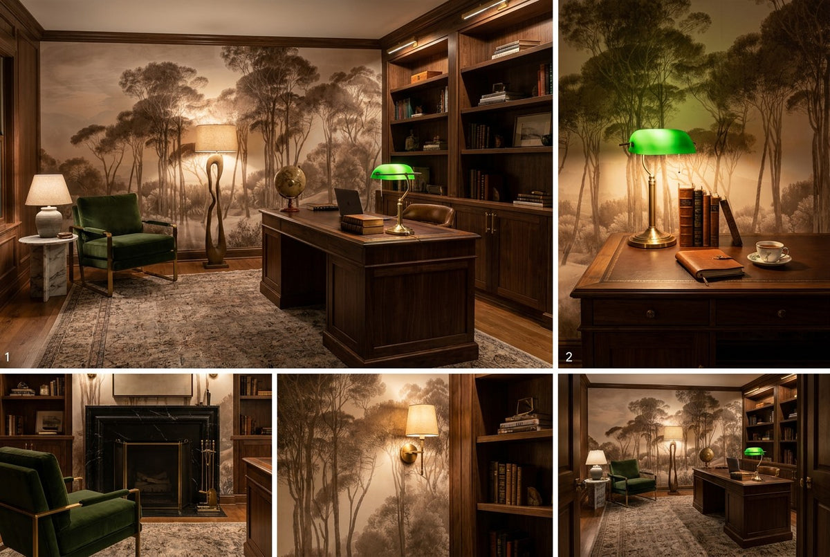 Gray Artistic Tree Jungle Wallpaper Mural