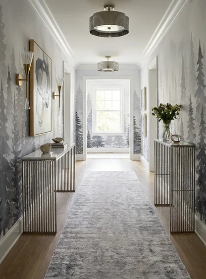 Gray Seasonal Winter Forest Wallpaper Mural