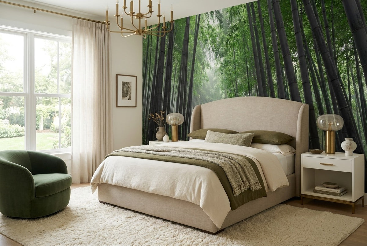 Bamboo Forest Path Green Wallpaper Mural - image 4