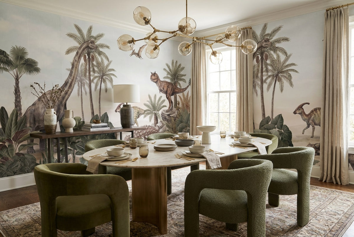 Green Dinosaur Wallpaper Mural room scene