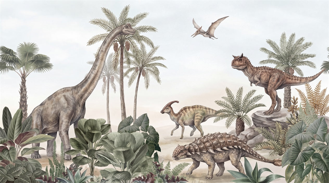 Green Dinosaur Wallpaper Mural artwork