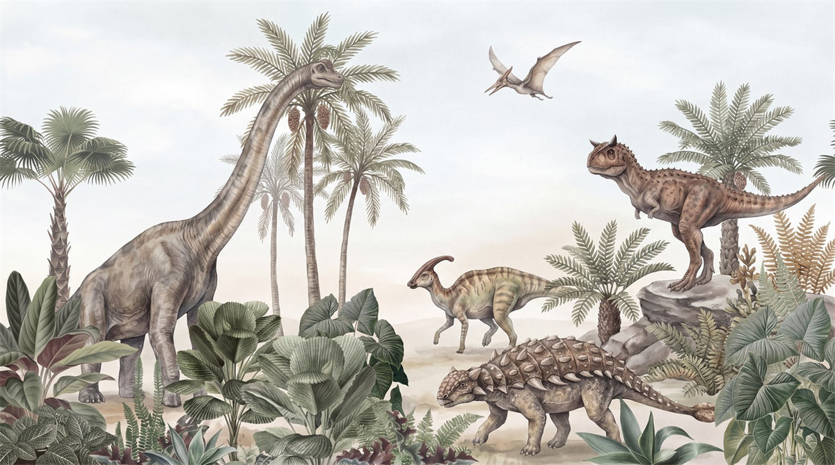Green Dinosaur Wallpaper Mural artwork