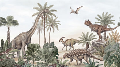 Green Dinosaur Wallpaper Mural artwork
