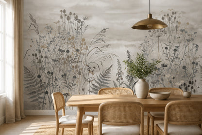 Green Mist Meadow Wallpaper Mural - 3