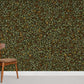 Emerald Green Leaf Pattern Wall Mural