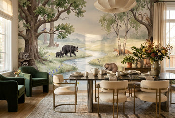 Green Wildlife Wallpaper Mural