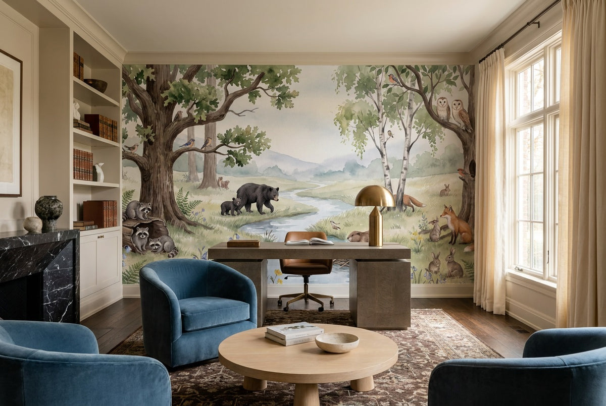 Green Wildlife Wallpaper Mural view 5