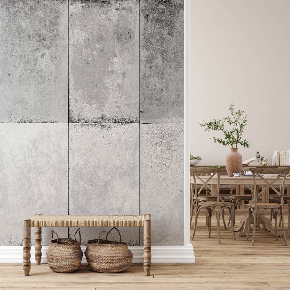 Modern Concrete Textured Grey Wallpaper Mural