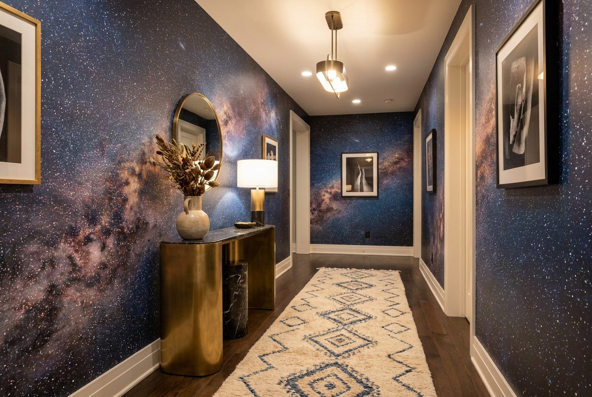 Starry Sky Pine Forest Wallpaper Mural interior scene
