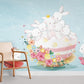 Whimsical Bunny Floral Kids Mural Wallpaper