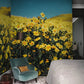 Wallpaper mural depicting a hilltop wildflower field, perfect for use in the decor of a bedroom