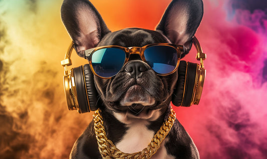Hip Hop Frenchie Portrait Mural Wallpaper