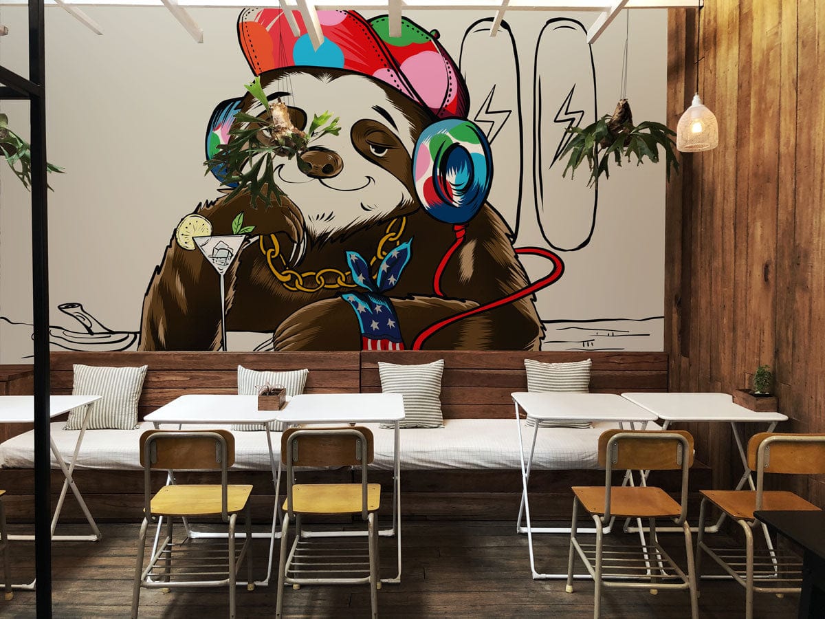 Hip Panda DJ Funky Wall Mural