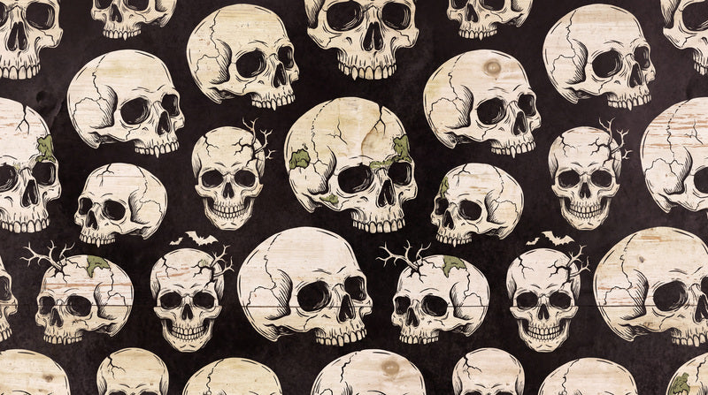 Repeating Human Skulls Halloween Wallpaper Mural - image 2