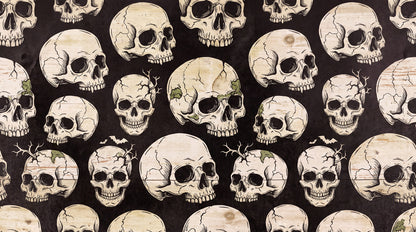 Repeating Human Skulls Halloween Wallpaper Mural - image 2
