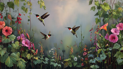 Hummingbird Garden Whisper Mural Wallpaper